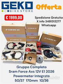 Gruppo Sram Force AXS E1 2026 Powermeter completo