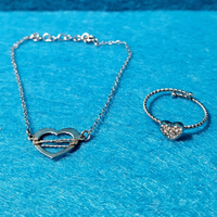 Anello Marlù acciaio inox + Collana colore argento