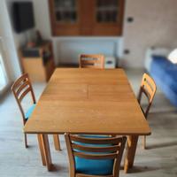 tavolo allungabile da 6 persone con sedie