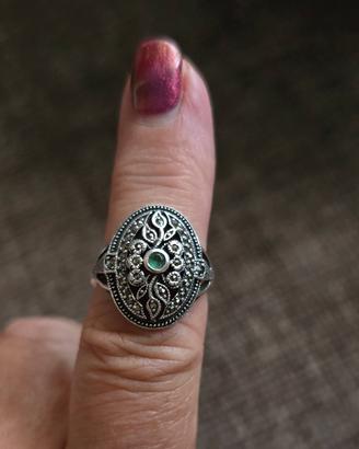 Anello argento e pietre dure