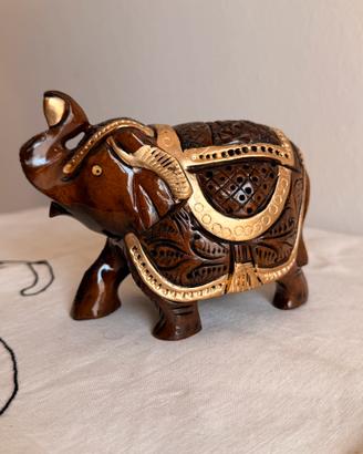 Statua Elefante  etnico sopramobile portafortuna