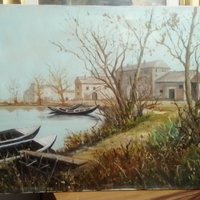 Pittura olio su tela paesaggio 50×70