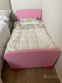 letto bambina legno rosa