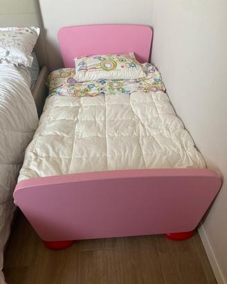 letto bambina legno rosa