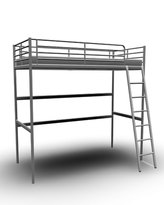 Letto A Soppalco In Metallo singolo Ikea Tromso