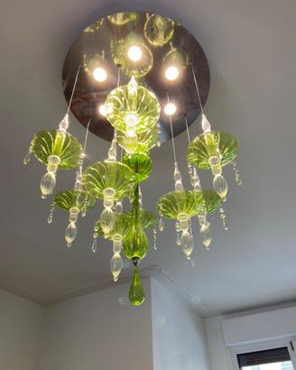 Lampadario vetro soffiato 