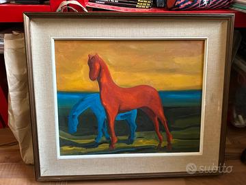 Quadro dipinto cavalli de gennaro