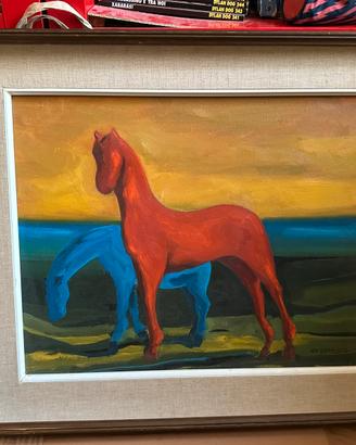 Quadro dipinto cavalli de gennaro