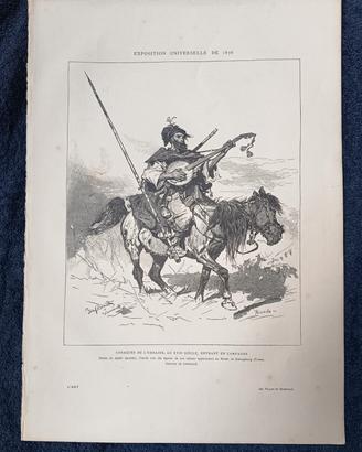 Incisione antica 1879  cosacco ucraino.