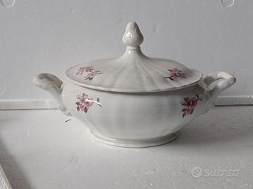 Zuppiera porcellana Laveno fior di pesco 