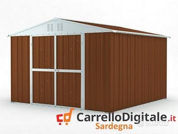 Box struttura lamiera Acciaio 327x307 legno scuro