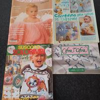 Lotto 4 riviste di cucito/ricamo