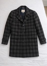 Cappotto Geox grigio nero quadri lana taglia S