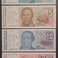 LOTTO BANCONOTE ARGENTINA 1-5-10-100 PESOS