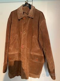 Giaccone in pelle scamosciato