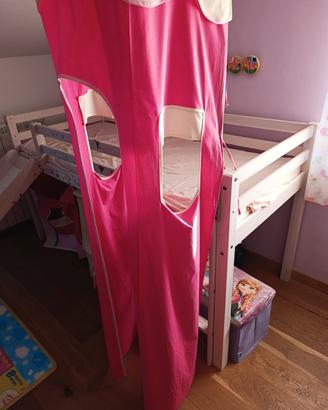letto a soppalco per bambine con scivolo 