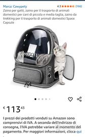 Trasportino per gatti/cani piccola taglia 