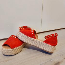 Sandali con zeppa rossi