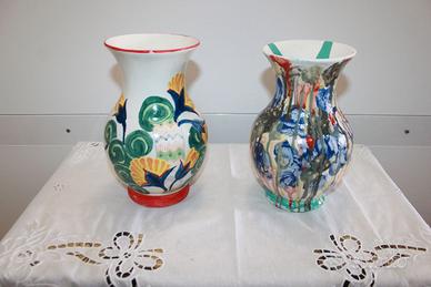 Vaso decorato a mano decò ceramica Albisola unico