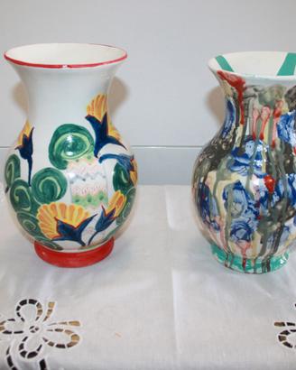 Vaso decorato a mano decò ceramica Albisola unico