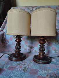 Abat-jour vintage legno tornito scuro