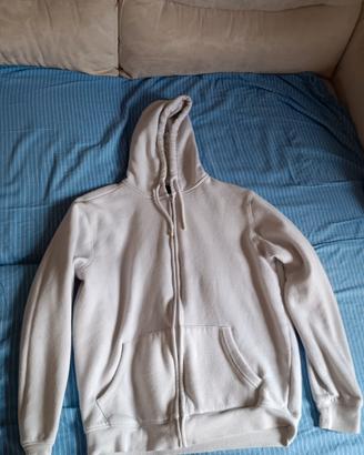 Felpa bianca calliope tg M con cappuccio