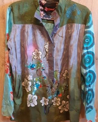 Desigual blusa con decorazioni paillettes