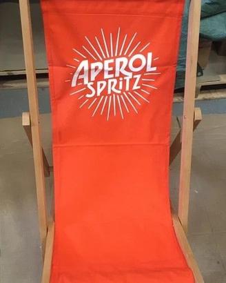 Sedia a sdraio Aperol pieghevole spiaggia in legno