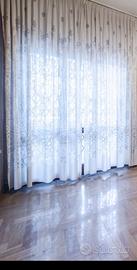 Coppia tende vintage anni '70 jacquard floreale tr