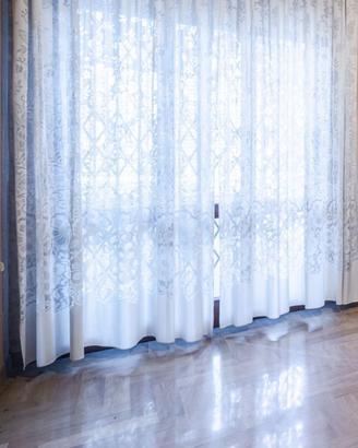 Coppia tende vintage anni '70 jacquard floreale tr