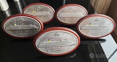 5 quadretti in legno raffiguranti navi Costa