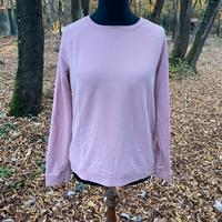 Felpa leggera donna rosa pastello girocollo