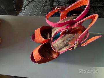 Scarpe con zeppa multicolor