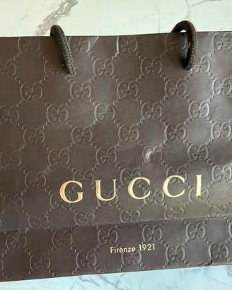 Sacchetto Gucci boutique GG Firenze 1921 marrone