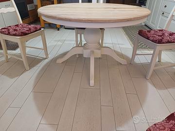 Tavolo rotondo Bianco di legno Confalone