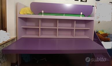 Letto con scrivania integrata