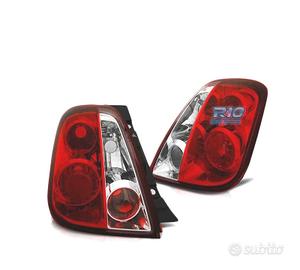 FARI PER FIAT 500 07- ROSSO BIANCO LOOK LEXUS