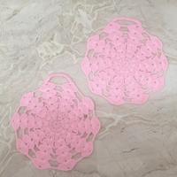 Presine uncinetto rosa in lana