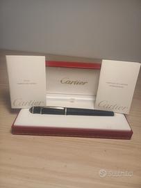 Penna Cartier Roller Diabolo nera e acciaio 