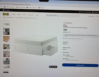 Letto con cassetti 160x200 nuovissimo mai usato