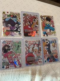 Round 1 one piece 6 card english Luffy, Usopp, San