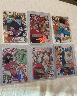 Round 1 one piece 6 card english Luffy, Usopp, San