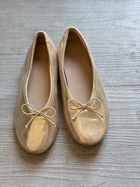Zara ballerine dorate glitter con fiocchetto numer