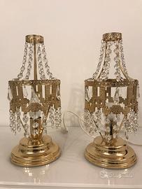 Abat jour in ottone e cristalli