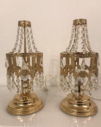Abat jour in ottone e cristalli