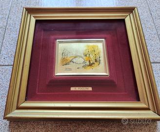 Quadro dipinto su foglia d'oro