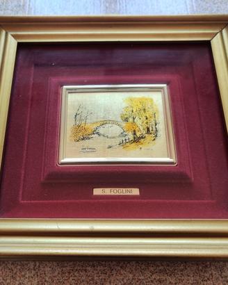 Quadro dipinto su foglia d'oro