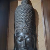 Autentica Testa di Buddha Bali – Scultura Legno In