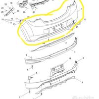 Paraurti posteriore con sensori opel corsa-e