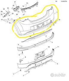 Paraurti posteriore con sensori opel corsa-e